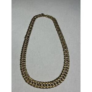 Rare Vintage Gold Tone Cuban Link Chain Collar Chocker Necklace Designer PHD TAG